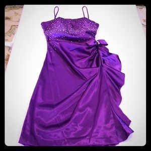 Blondie Nights purple with rhinestone dress.